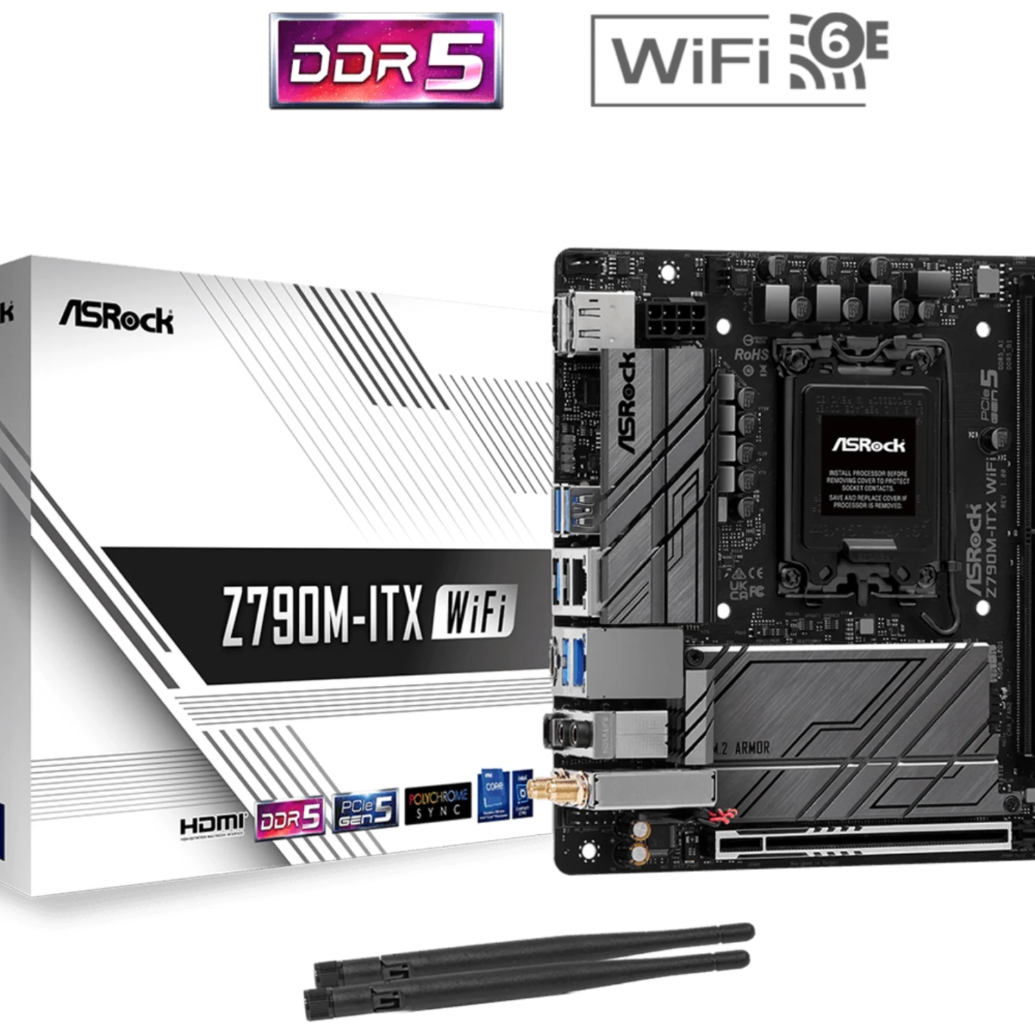 ASROCK • Z790M  ITX  • Wi-Fi DDR5 • Mini - ITX Motherboard • Black