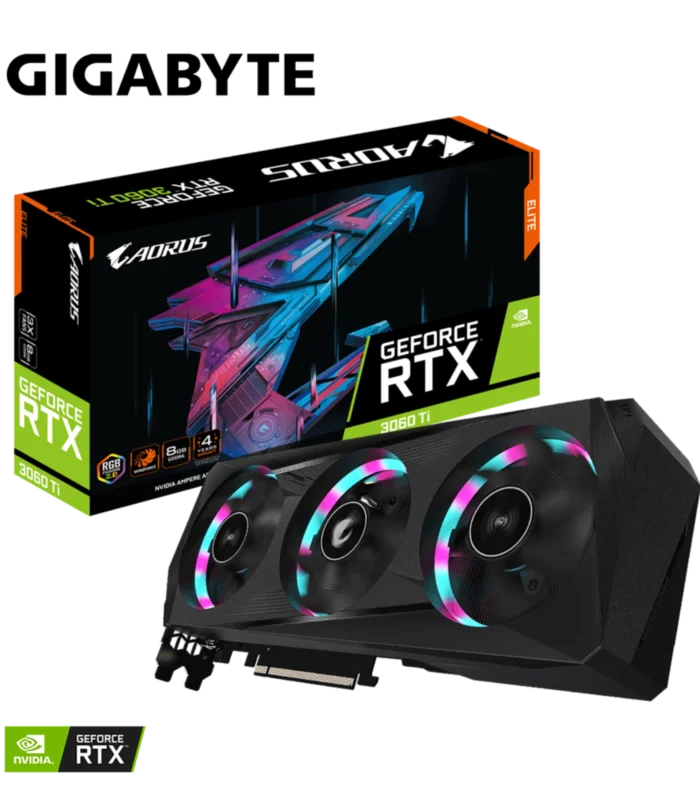 GIGABYTE • GeForce RTX™ 3060 Ti • AORUS • ELITE • 8 GB GDDR6 • Triple Fan • Graphic Card
