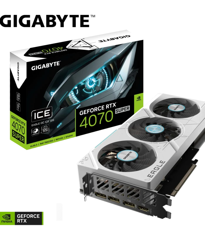 GIGABYTE • GeForce RTX™ 4070 SUPER • EAGLE • OC ICE • 12 GB GDDR6X • Triple Fan • Graphic Card