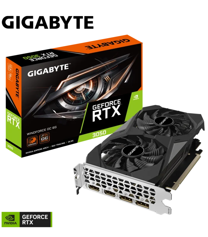 GIGABYTE • GeForce RTX™ 3050 • WINDFORCE • OC • 6 GB GDDR6 • Dual Fan • Graphic Card