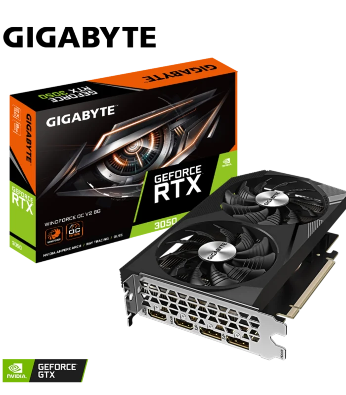 GIGABYTE • GeForce RTX™ 3050 • WINDFORCE • OC V2 • 8 GB GDDR6 • Dual Fan • Graphic Card