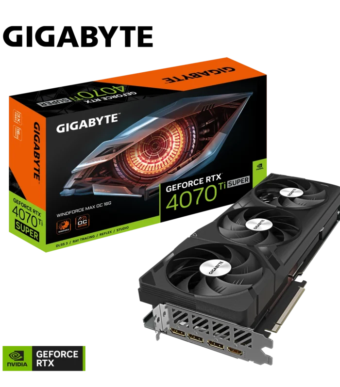 GIGABYTE • GeForce RTX™ 4070 Ti SUPER • WINDFORCE MAX OC • 16 GB GDDR6X • Triple Fan • Graphic Card