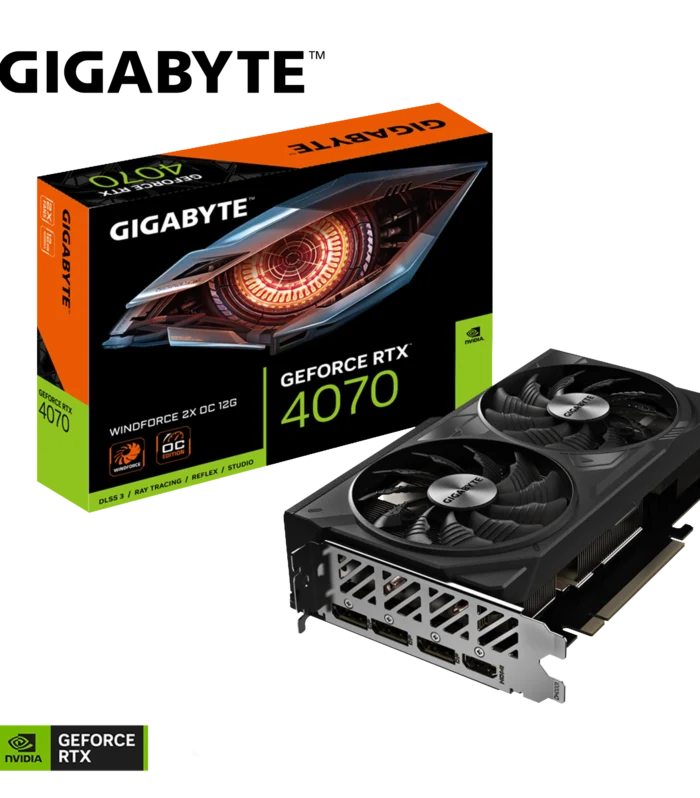 GIGABYTE • GeForce RTX™ 4070 • WINDFORCE • 2X OC • 12 GB GDDR6X • Dual Fan • Graphic Card